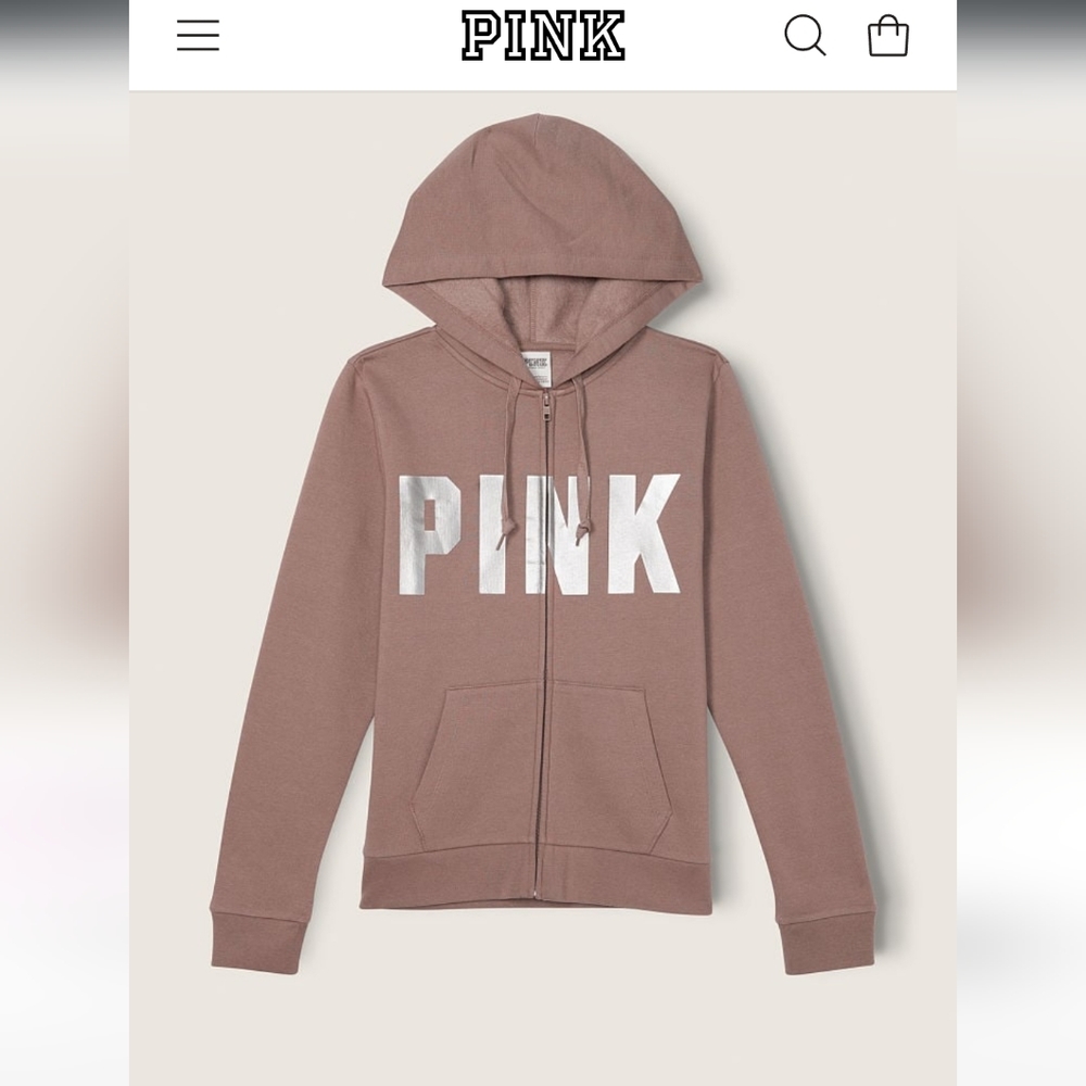Small PINK iced coffee zip up hoodie